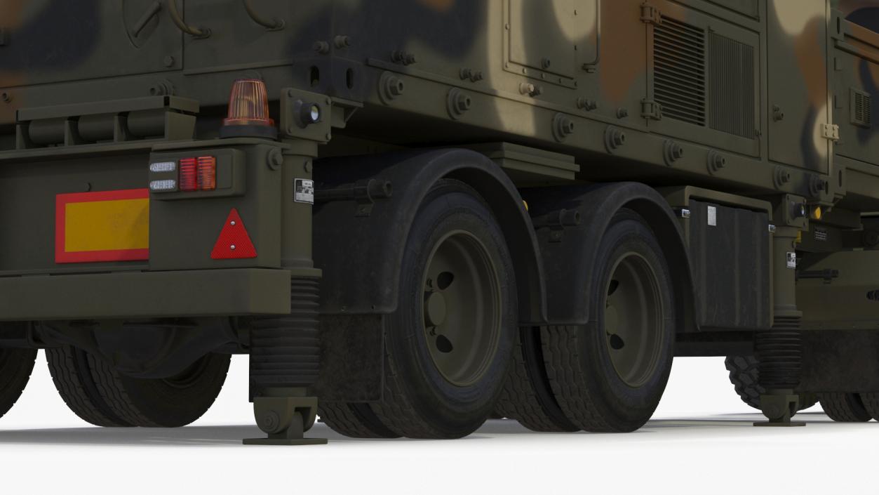 3D model Truck with Trailer Air Defense Missile Complex Rigged 2