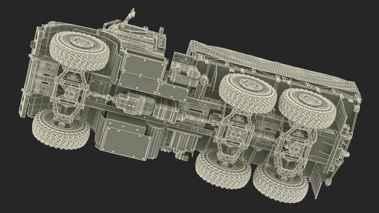 3D model Truck with Trailer Air Defense Missile Complex Rigged 2