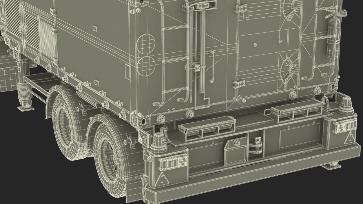 3D model Truck with Trailer Air Defense Missile Complex Rigged 2