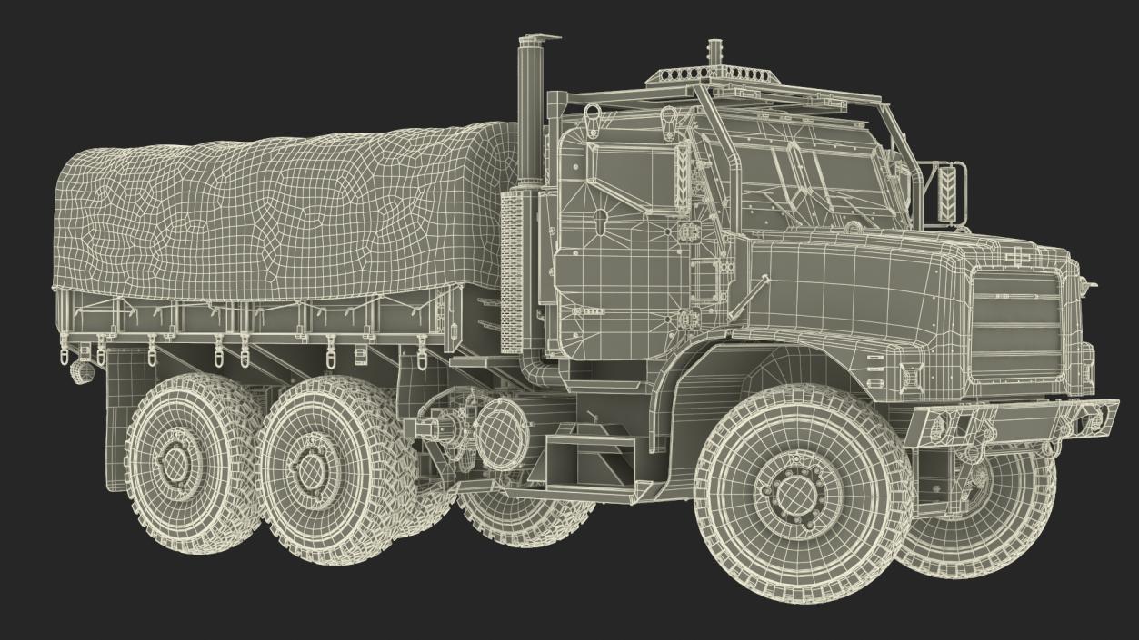 3D model Truck with Trailer Air Defense Missile Complex Rigged 2