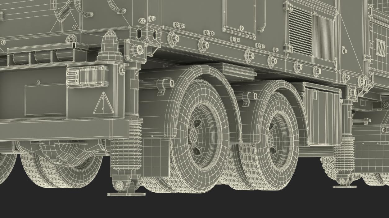 3D model Truck with Trailer Air Defense Missile Complex Rigged 2