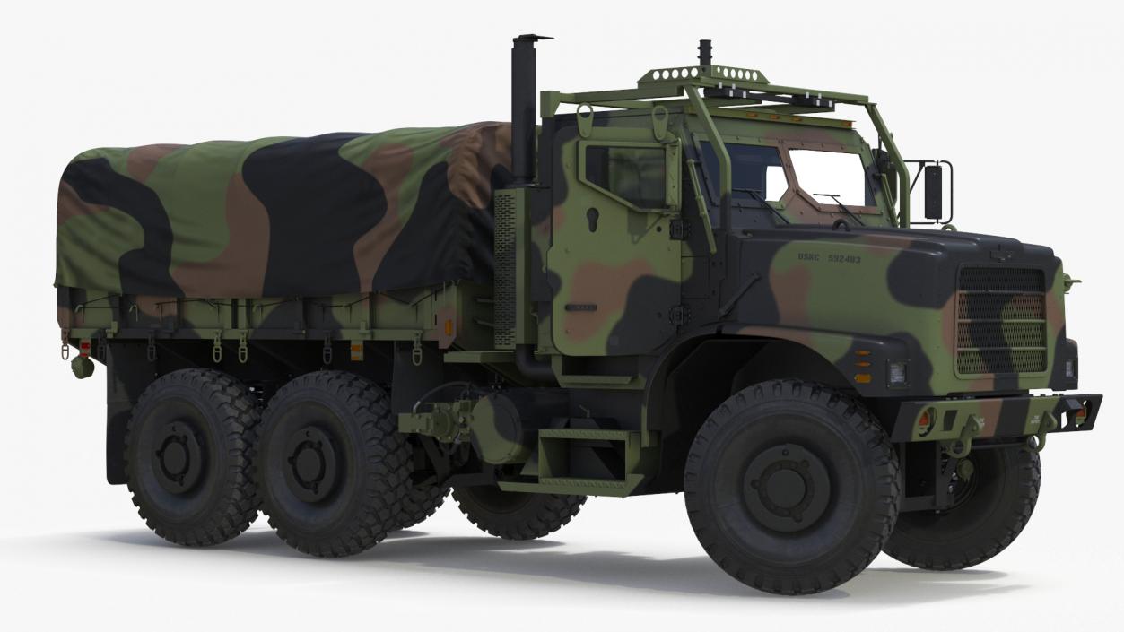 3D model Truck with Trailer Air Defense Missile Complex Rigged 2