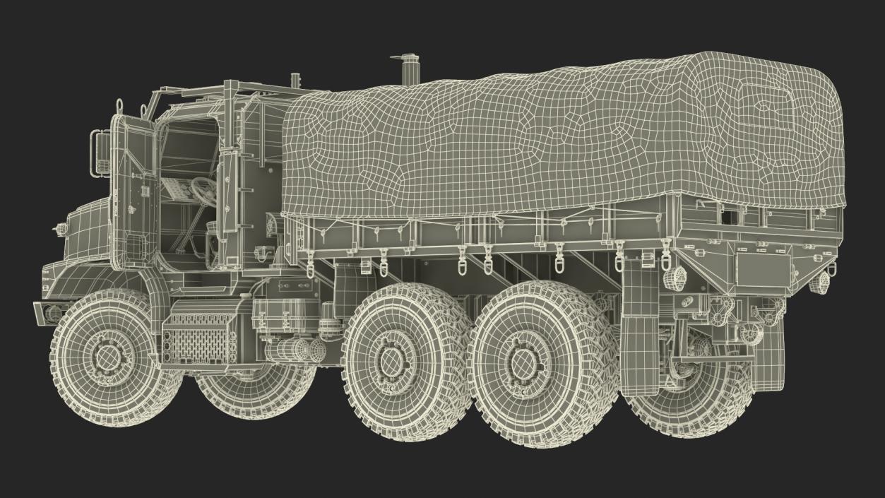 3D model Truck with Trailer Air Defense Missile Complex Rigged 2