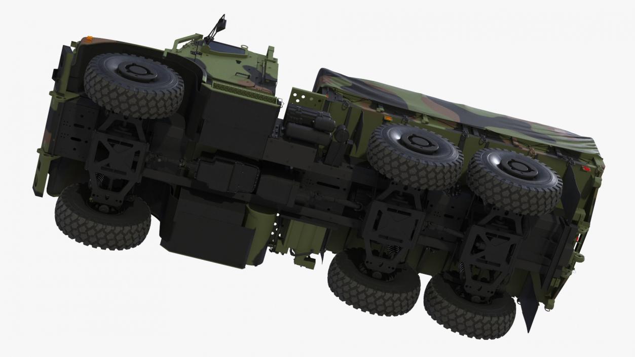 3D model Truck with Trailer Air Defense Missile Complex Rigged 2