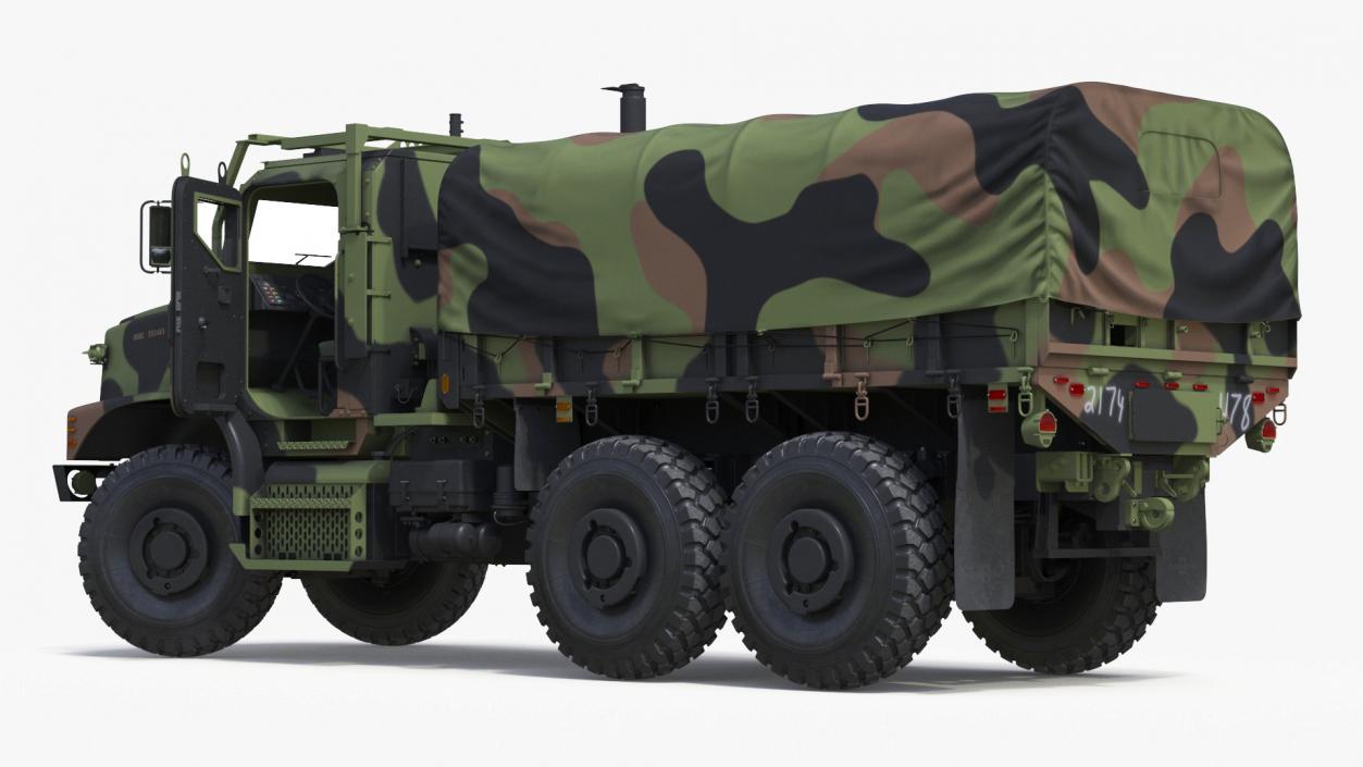 3D model Truck with Trailer Air Defense Missile Complex Rigged 2