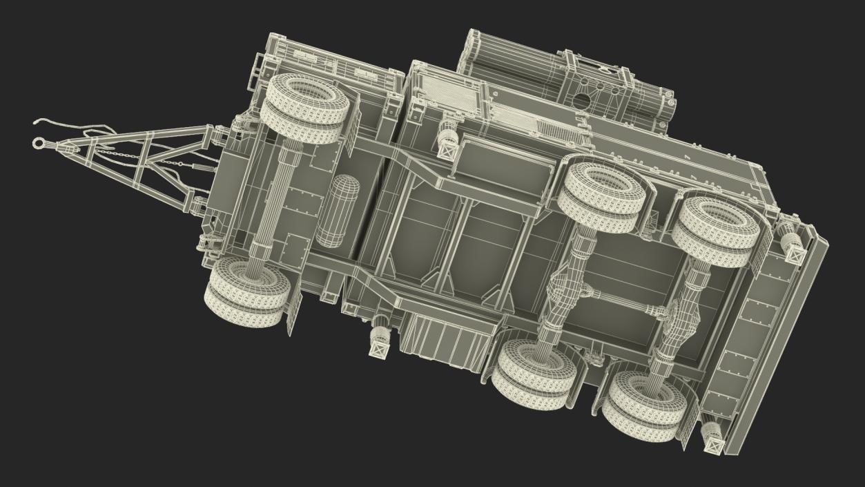 3D model Truck with Trailer Air Defense Missile Complex Rigged 2