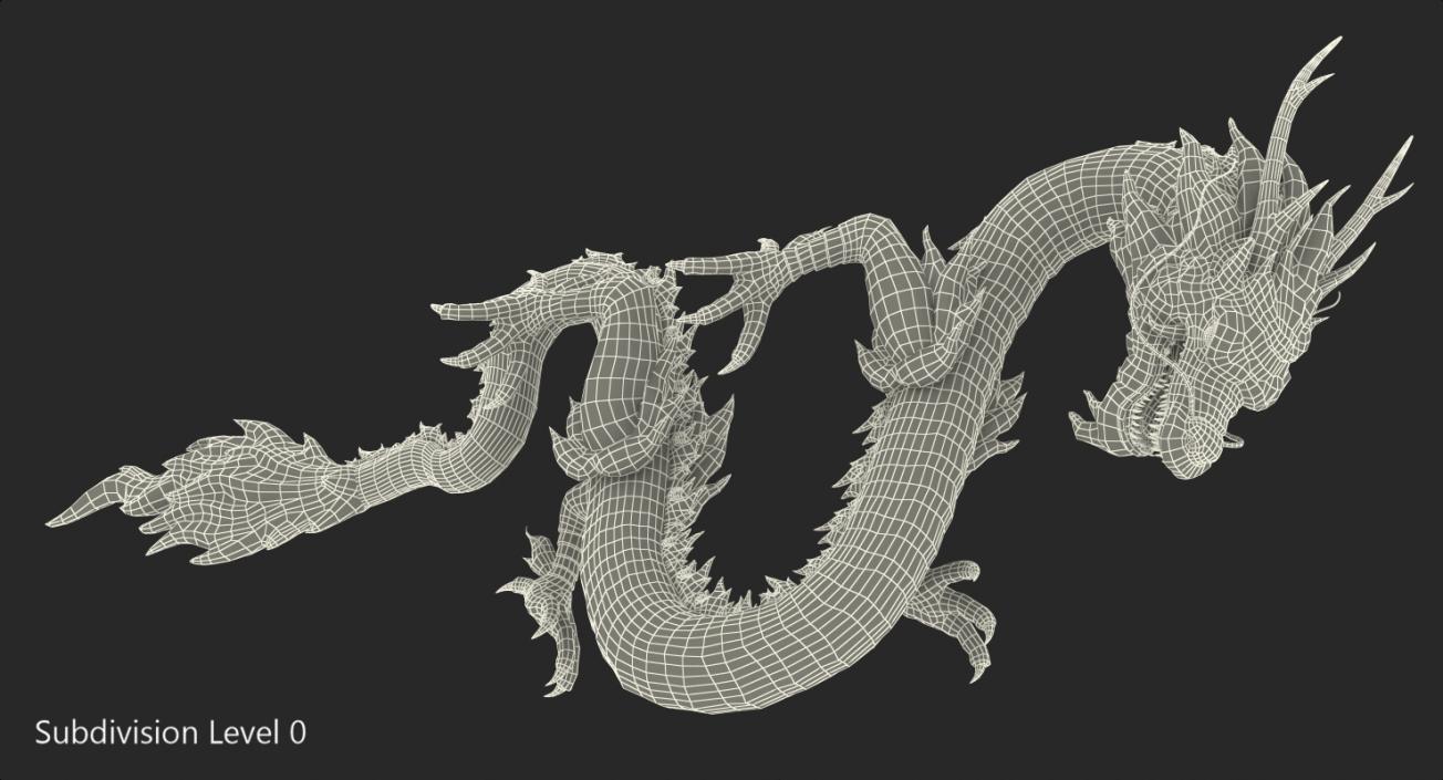 3D Chinese Dragon Silver