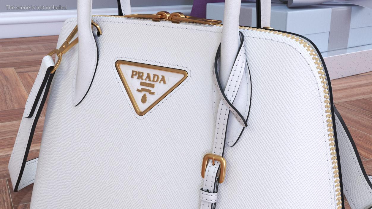 3D Leather White Bag Prada Promenade model