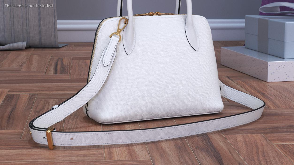 3D Leather White Bag Prada Promenade model