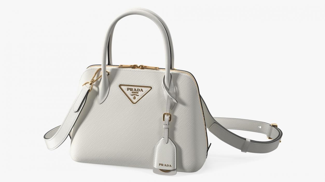 3D Leather White Bag Prada Promenade model