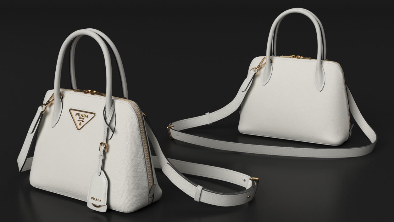 3D Leather White Bag Prada Promenade model