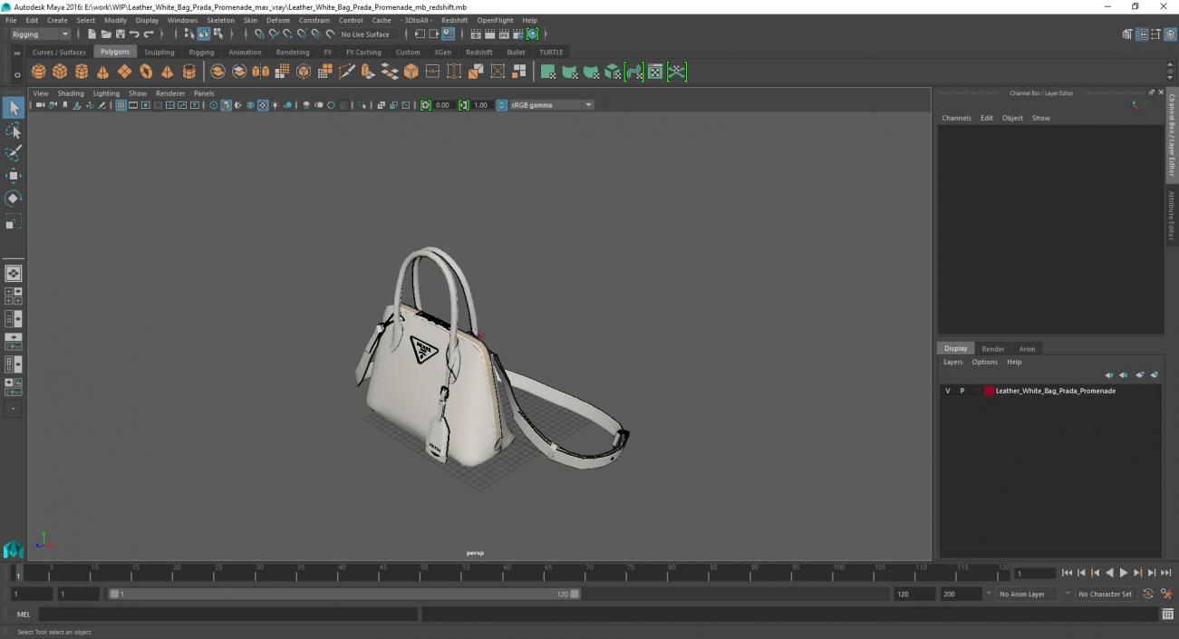 3D Leather White Bag Prada Promenade model