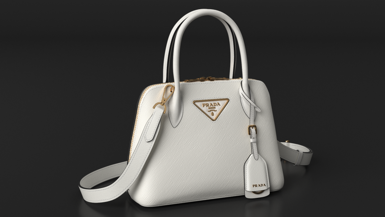 3D Leather White Bag Prada Promenade model