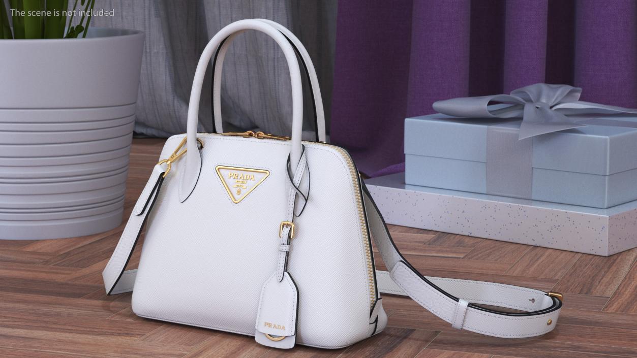 3D Leather White Bag Prada Promenade model