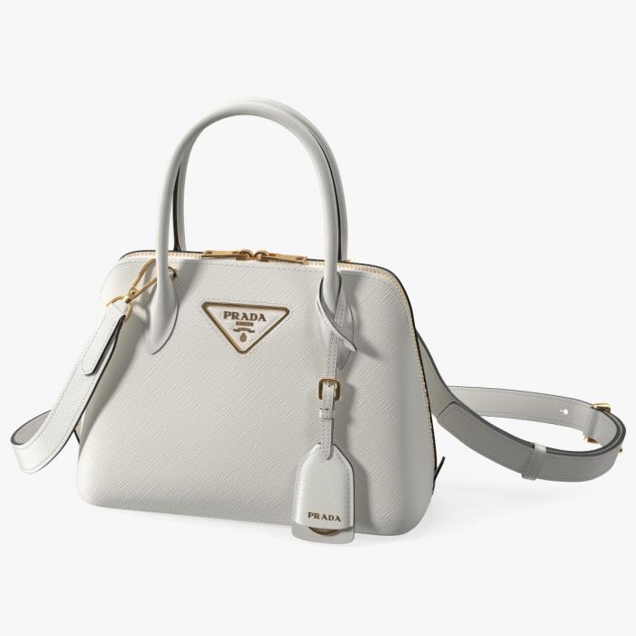 3D Leather White Bag Prada Promenade model