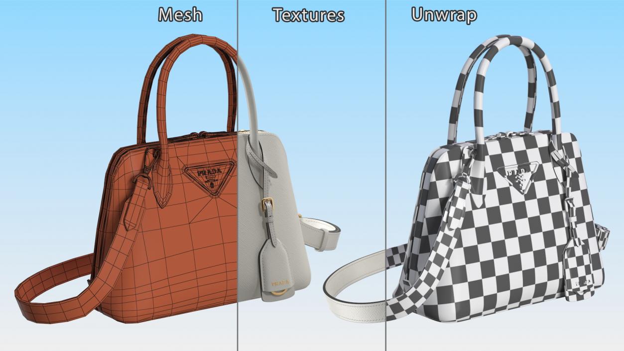 3D Leather White Bag Prada Promenade model