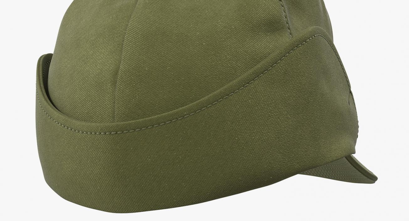 Military Green Field Cap 3D model