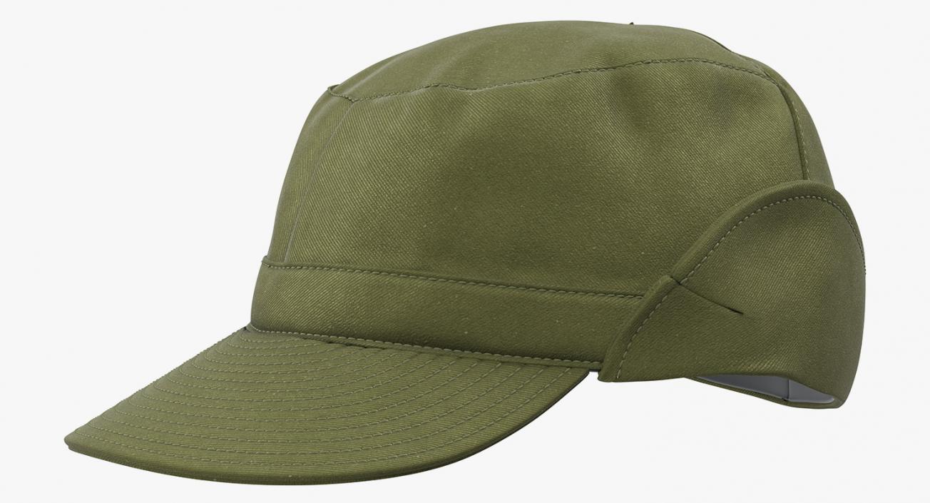 Military Green Field Cap 3D model