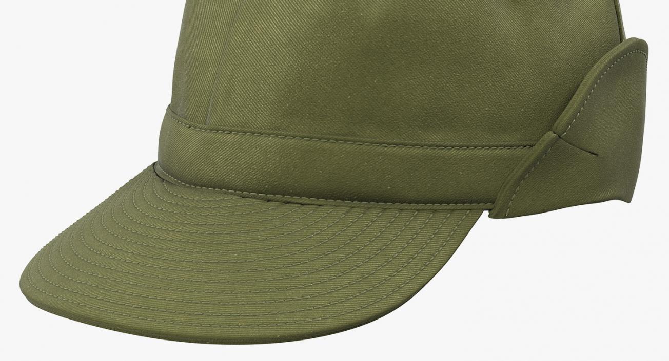 Military Green Field Cap 3D model