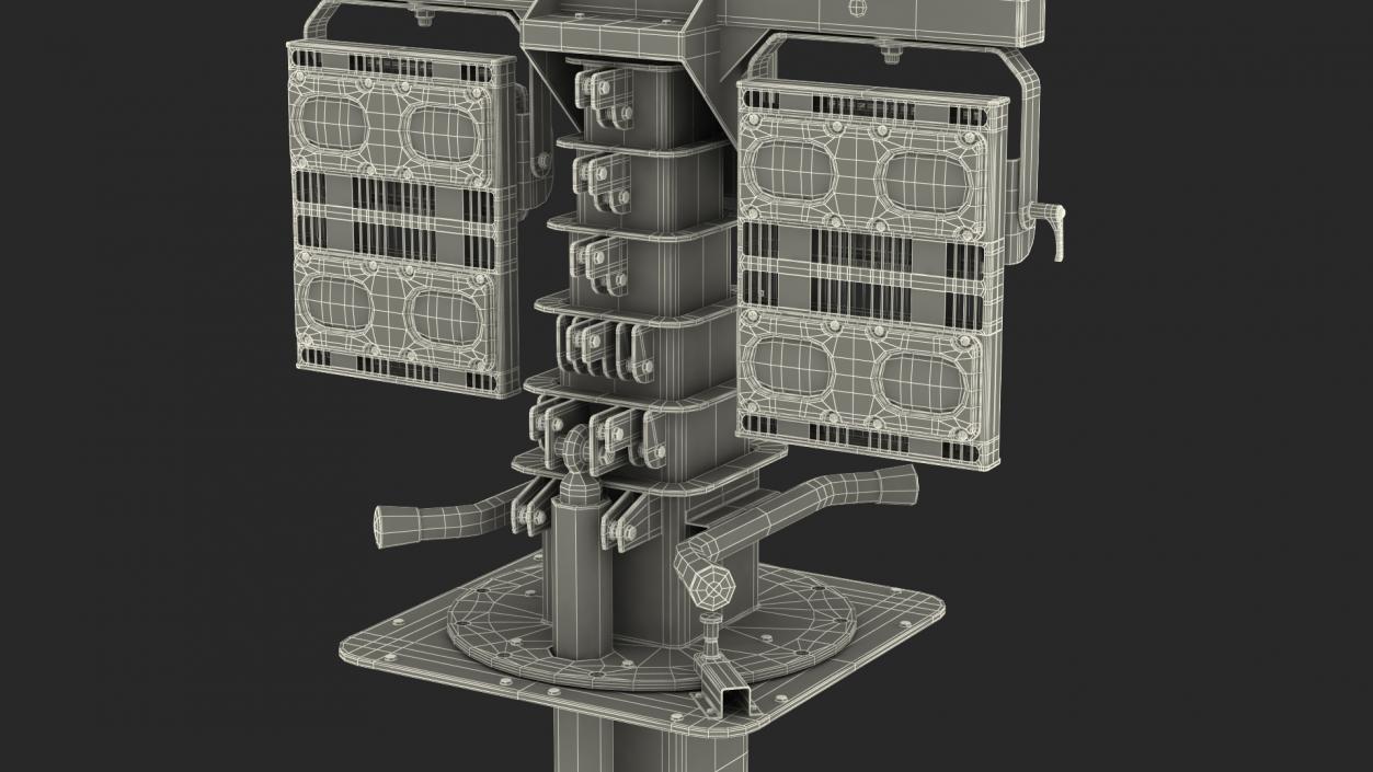 Portable Lighting Mast Rigged 3D model