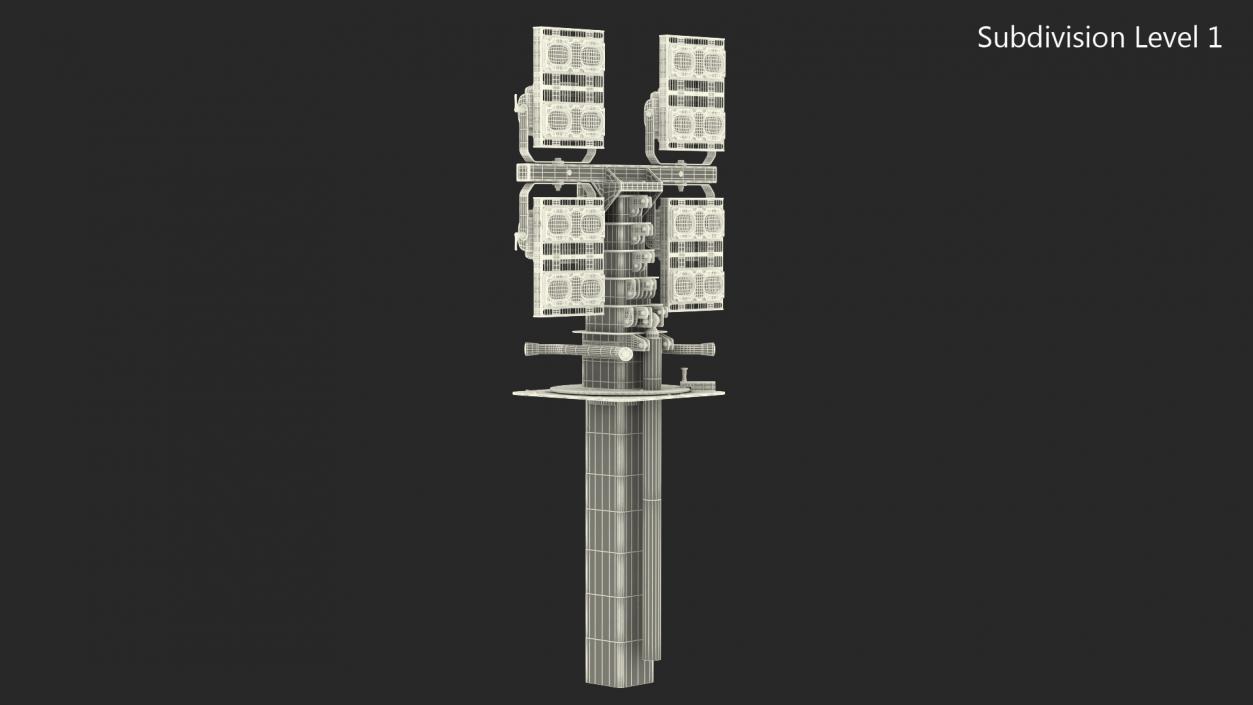 Portable Lighting Mast Rigged 3D model