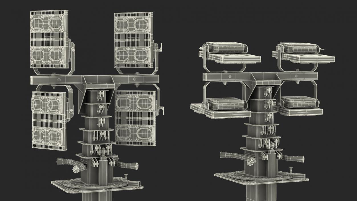 Portable Lighting Mast Rigged 3D model