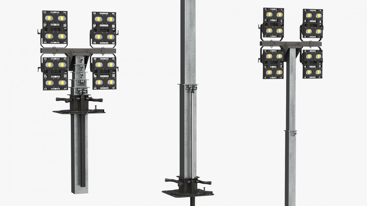 Portable Lighting Mast Rigged 3D model