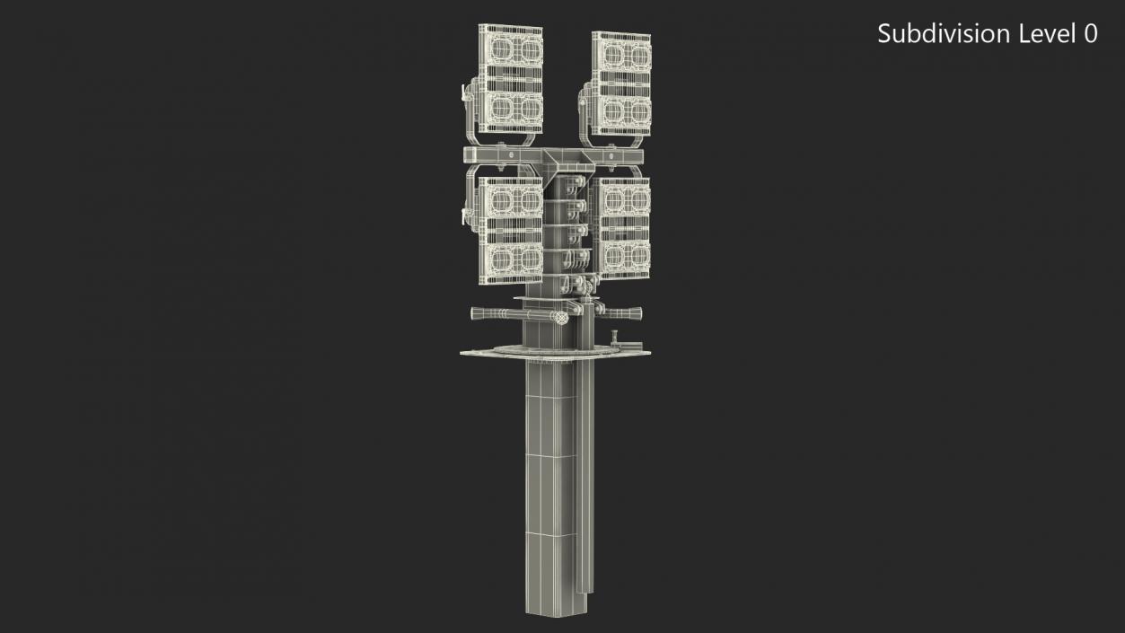 Portable Lighting Mast Rigged 3D model