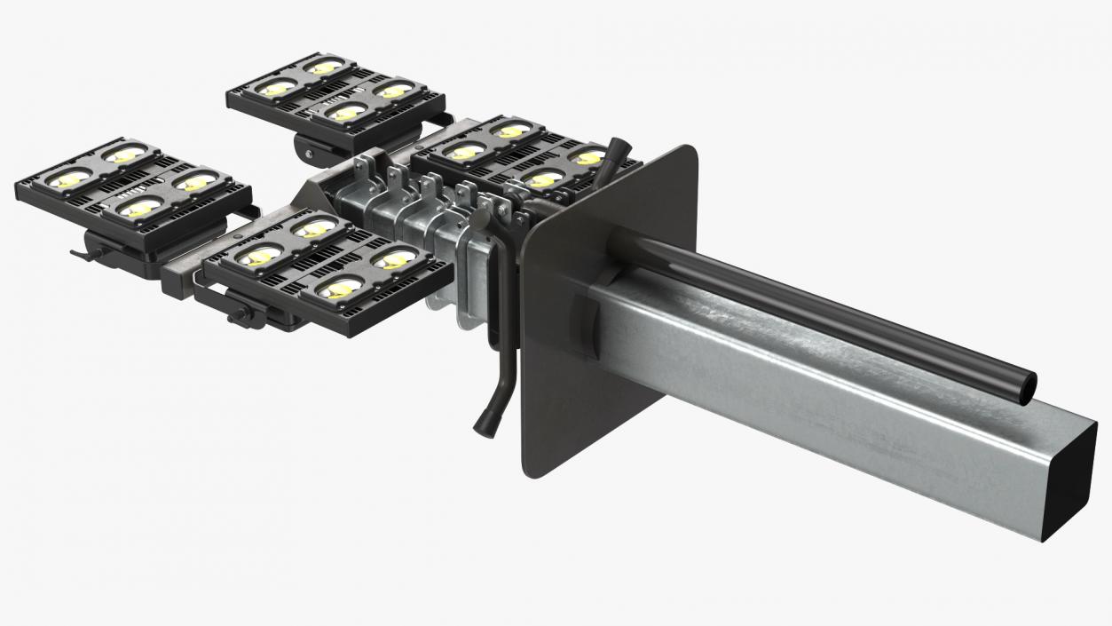 Portable Lighting Mast Rigged 3D model