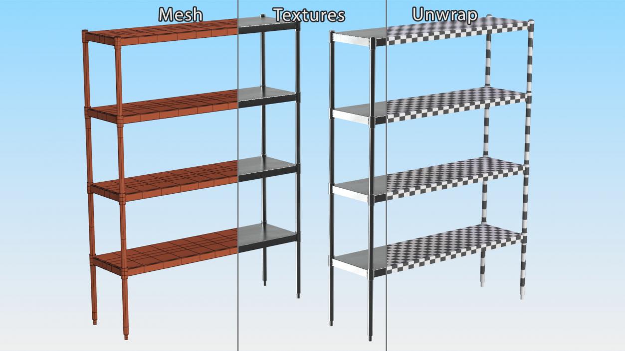 3D model Industrial Metal Shelving Unit