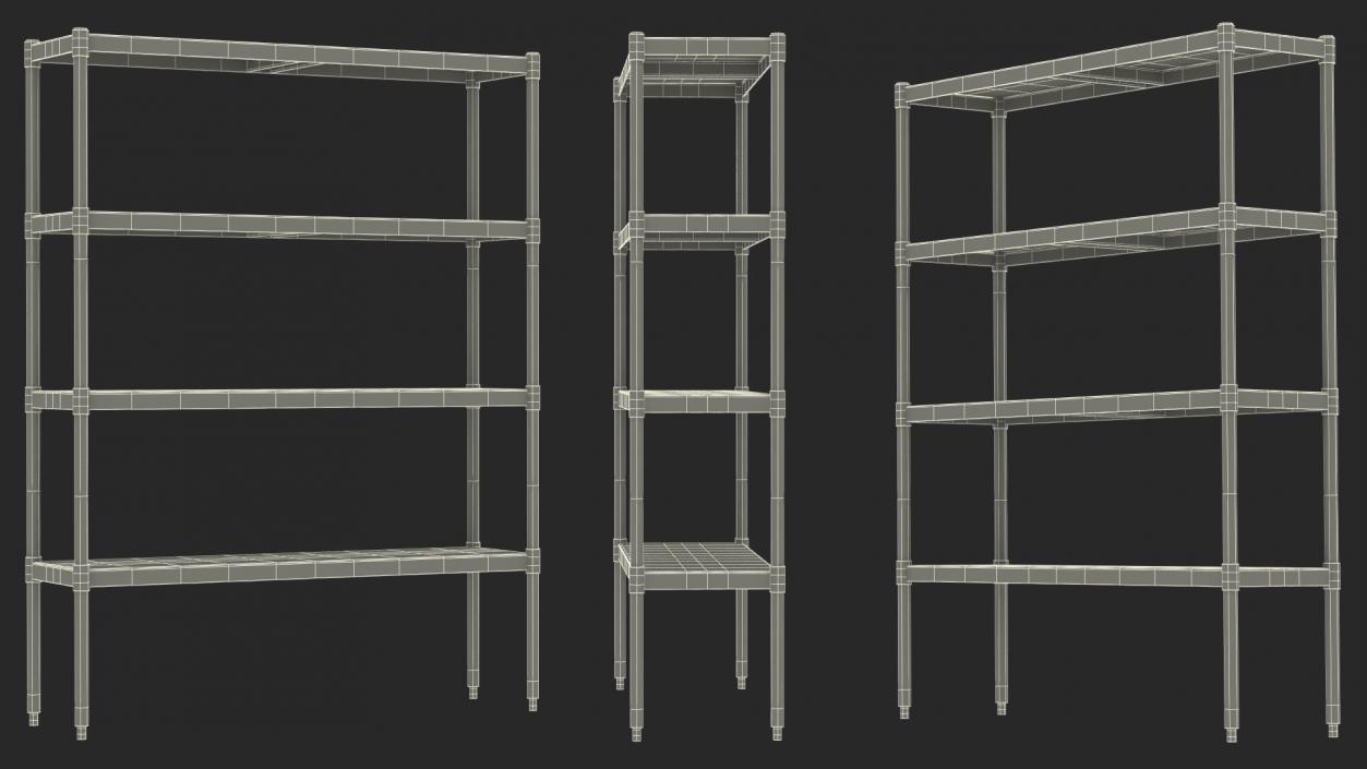 3D model Industrial Metal Shelving Unit