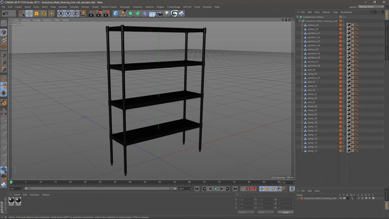 3D model Industrial Metal Shelving Unit