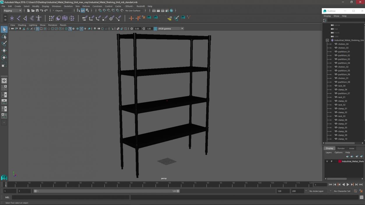 3D model Industrial Metal Shelving Unit