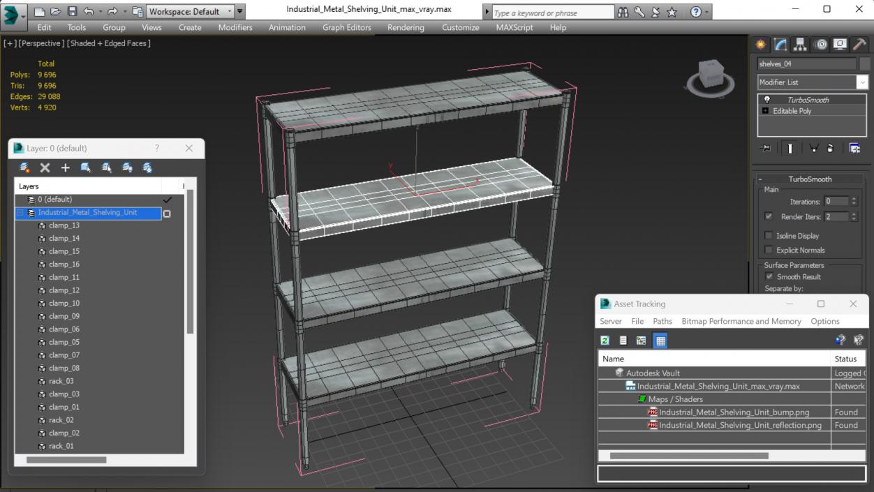 3D model Industrial Metal Shelving Unit