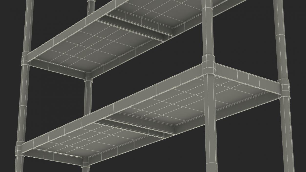 3D model Industrial Metal Shelving Unit