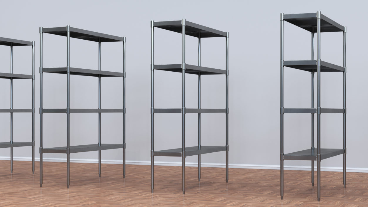 3D model Industrial Metal Shelving Unit