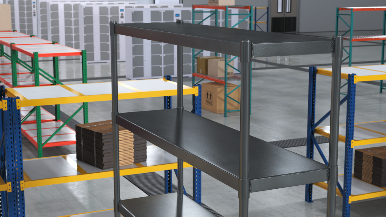 3D model Industrial Metal Shelving Unit