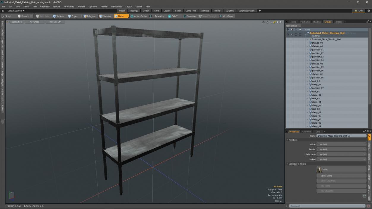 3D model Industrial Metal Shelving Unit