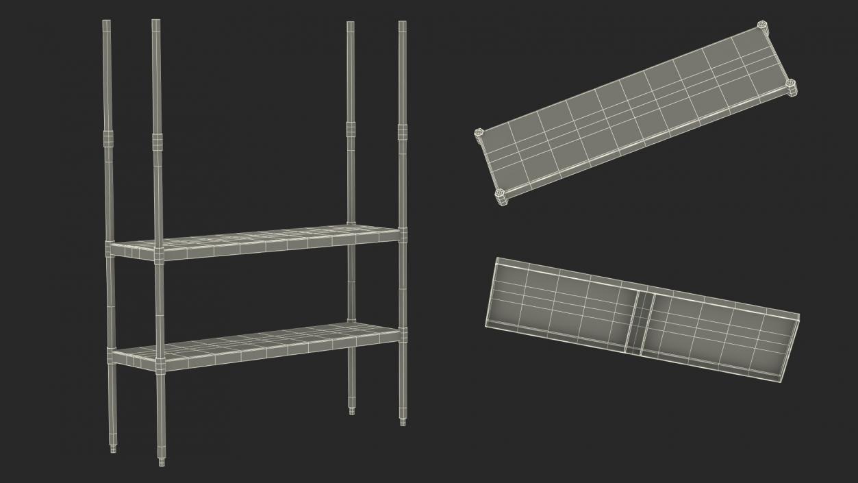 3D model Industrial Metal Shelving Unit