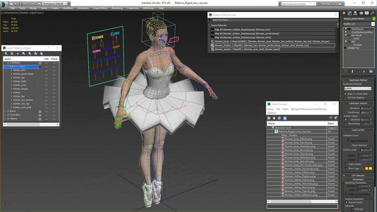 3D Ballerina Rigged