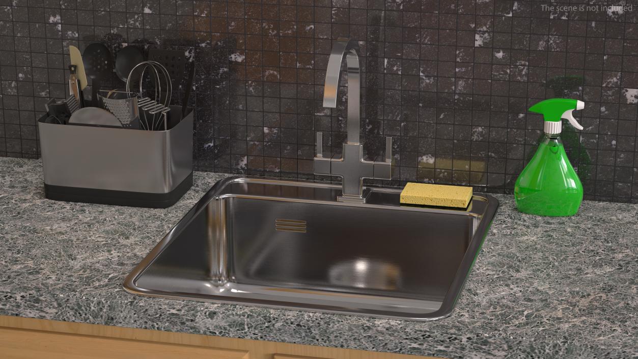 3D model Kitchen Sinks with Tap Collection 2