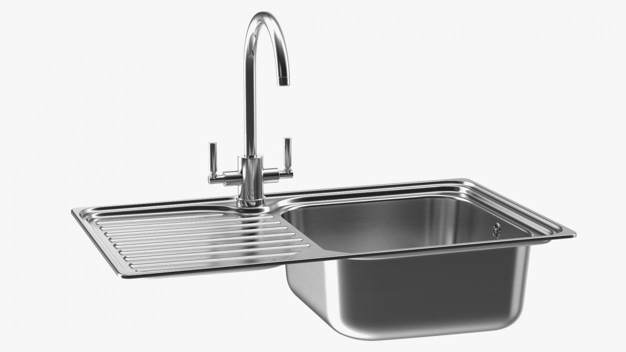 3D model Kitchen Sinks with Tap Collection 2