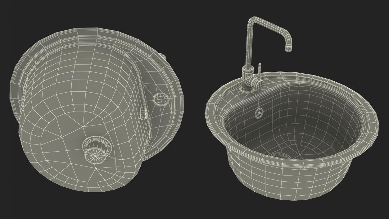 3D model Kitchen Sinks with Tap Collection 2