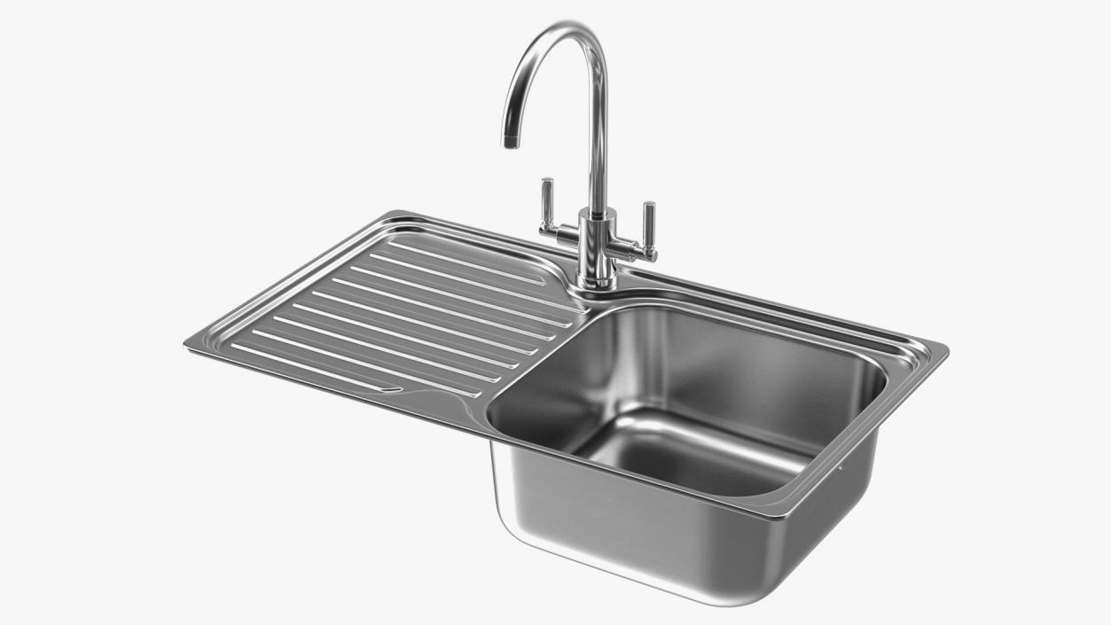 3D model Kitchen Sinks with Tap Collection 2