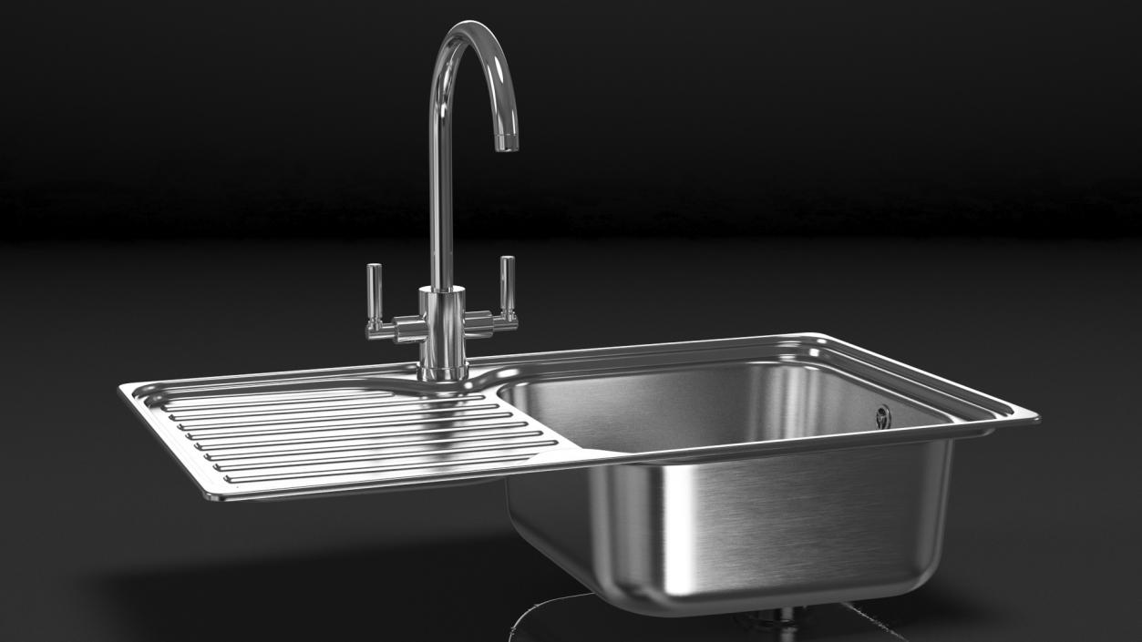 3D model Kitchen Sinks with Tap Collection 2