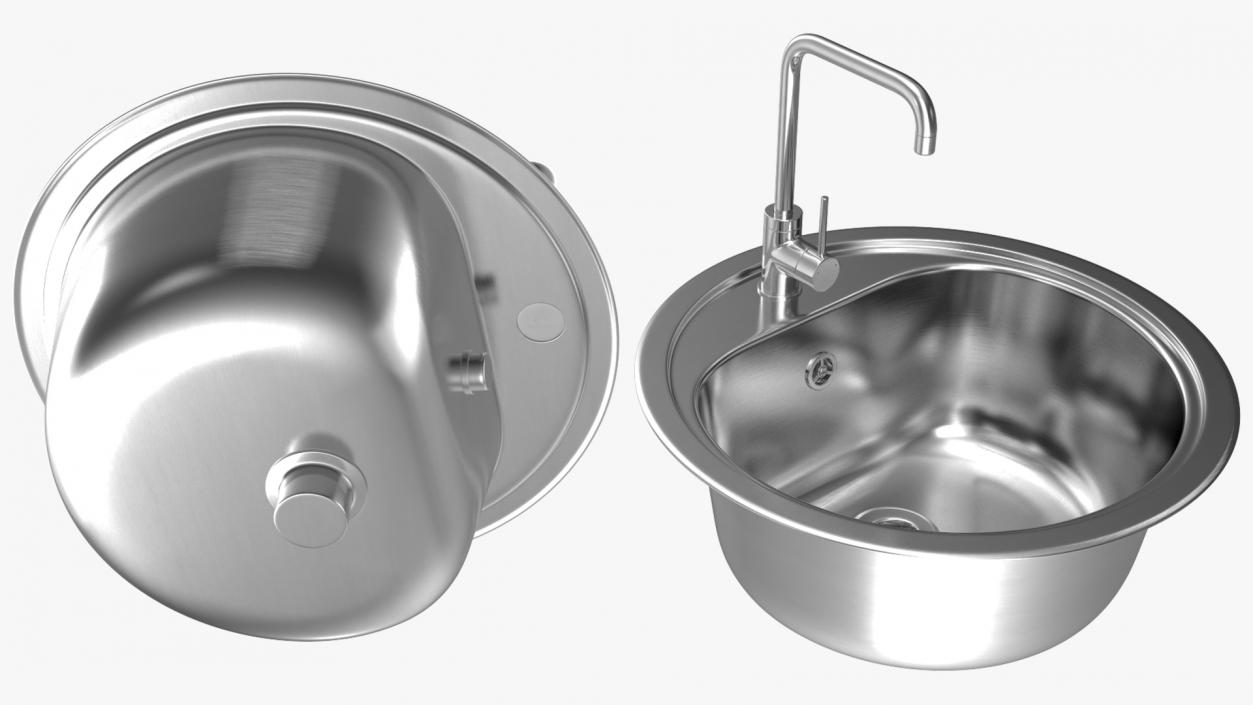 3D model Kitchen Sinks with Tap Collection 2