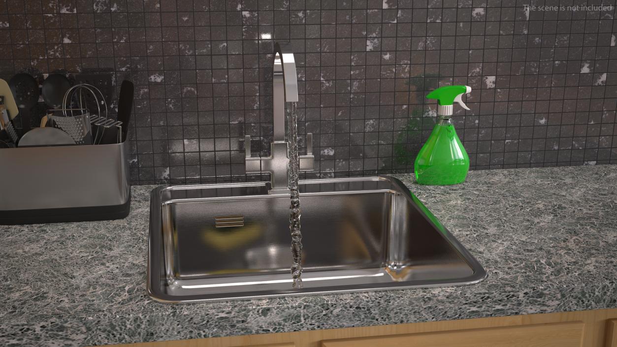 3D model Kitchen Sinks with Tap Collection 2