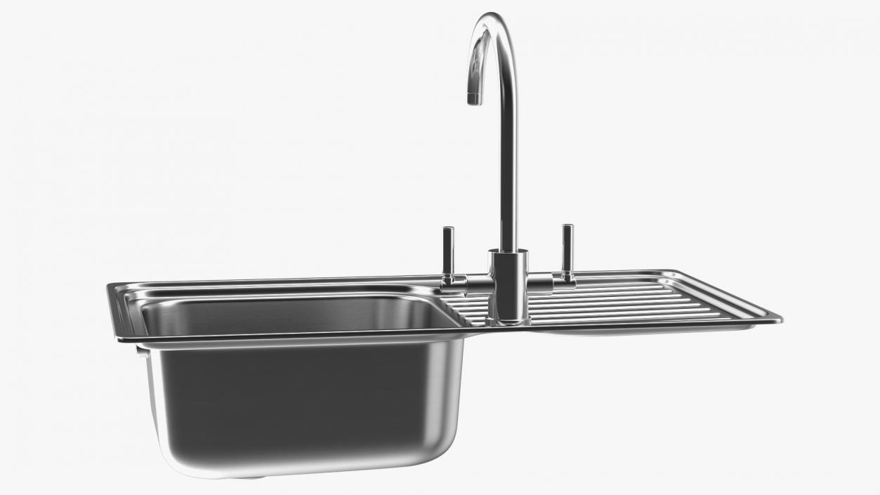 3D model Kitchen Sinks with Tap Collection 2