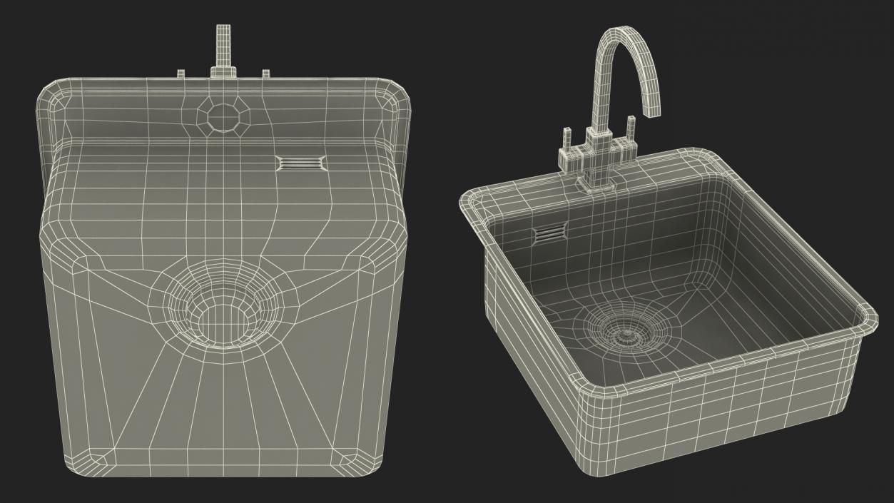 3D model Kitchen Sinks with Tap Collection 2