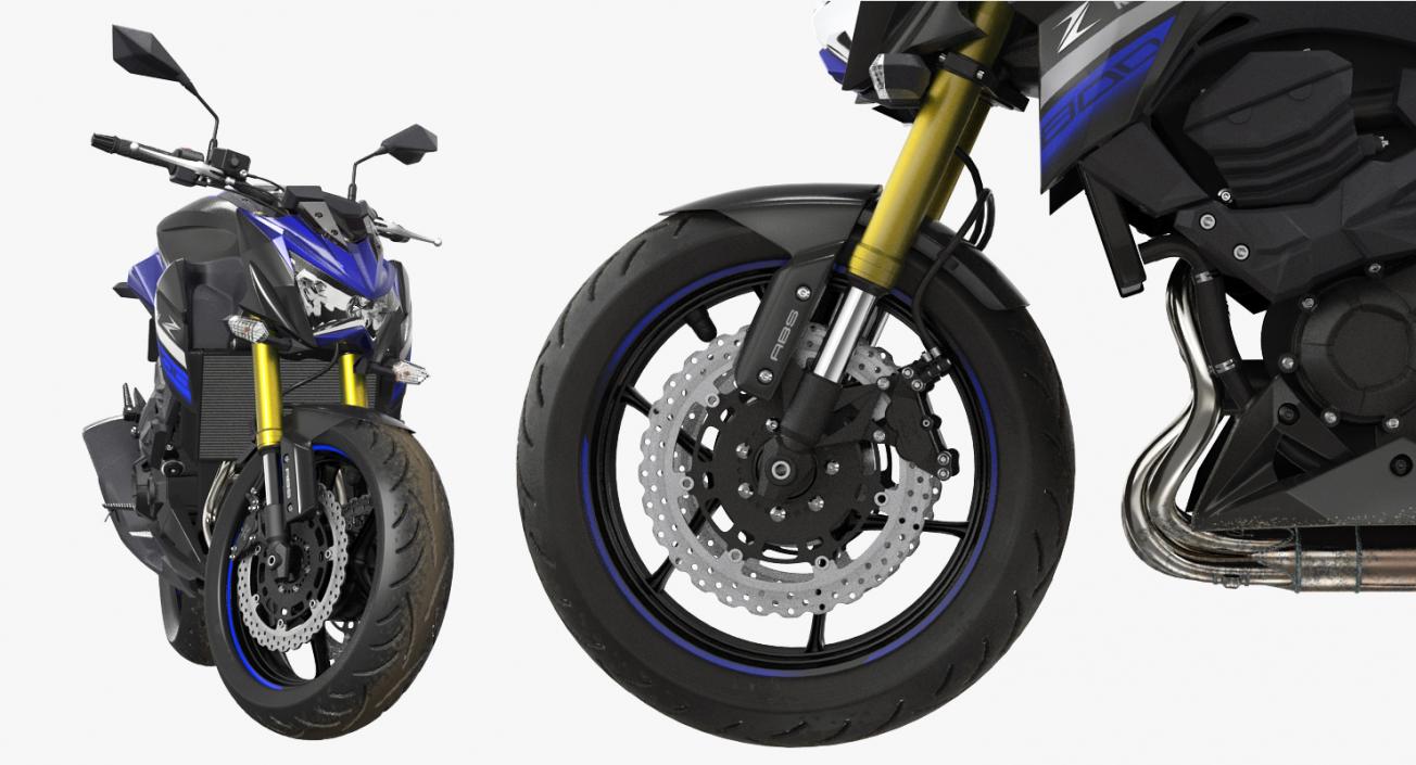 3D Standard Motorcycle Kawasaki Z800 2016 model